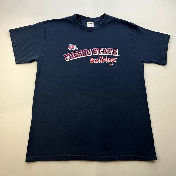 Vintage Fresno State T-Shirt Medium Black CSU Bulldogs California University - Picture 1 of 7